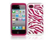 New Pink White Zebra Silicone PC Hard Case Cover for Apple iPhone 4G 4 4S
