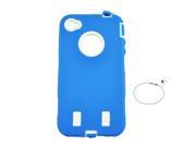 Blue White de body armor Cover Case fit for iPhone 4 4G 4S Keyring