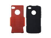 Hybrid BlackSkin Apex Hard Orange Rubber Phone Protector CoverCase for Iphone4s