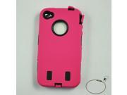 Hot pink Black de body armor Cover Case fit for iPhone 4 4G 4S Keyring