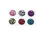 6 Pieces Zebra Patterns Home Button Sticker for Apple iPhone 4S