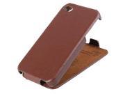Fashion Luxury Flip Genuine Leather Slim Case Cover for iPhone 4 4S Brown