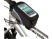 Bicycle Bike Cycling Frame Pannier Bag Front Tube Bag Phone Cell Blue