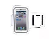 White iPhone 5 Sports Running Armband Case Cover with Adjustable Strap Key Pocket