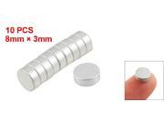 Silver Tone 8mm x 3mm Rare Earth Neodymium Strong Magnet 10 Pcs Silver Tone 8mm x 3mm Rare Earth Neodymium Strong Magnet 10 Pcs