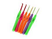 THZY 6pcs Multicolor Plastic Crochet Hooks Knitting Needles Set With Ergonomic Grips 2.5 5.0mm