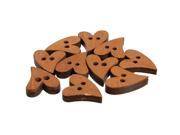THZY 100 PCS Brown Wood Wooden Sewing Heart Shape Button Craft Scrapbooking