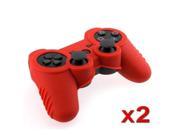 THZY Red Soft Silicone Case 2 Pack For Sony PS3 Controller