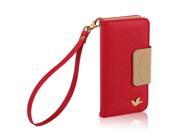 Magnetic Flip Red PU Wallet Cards Holder Case Cover For Apple Iphone 5 5S