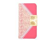 Fashion Wallet PU Flip Flower Leather Protective Case Cover with Card Holder for iPhone 6 Plus Pink