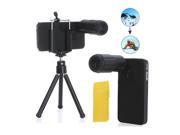 8X Magnification Mobile Phone Telescope Magnifier Optical Camera Lens with Tripod Holder Case for iPhone 4 4s Black