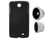 3 in 1 Phone Photo Lens 180° Fisheye 0.67X Wide Angle 10X Macro Lens Kit Set with Back Case Cover for Samsung Galaxy S4 Silver