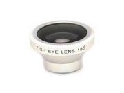 Detachable Magnetic 180° Telephoto Fisheye Lens Fish Eye for Mobile Phones iPhone 5 4 4S Samsung HTC Silver
