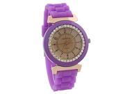 Geneva Silicone Crystal Stone Quartz Women s Wrist Watch Purple