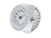 New Practical Superior White Finger Ring Watch Chic White Rhinestone For Ladies