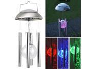 WIND CHIMES WITH SOLAR POWERED COLOUR CHANGING LED LIGHT GARDEN