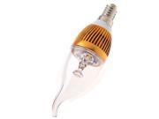 THZY 3W E14 LED Light Bulb Candle Lamp White 85V 265V Golden shell Long Candle