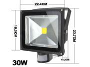 30W LED PIR Motion Sensor Flood Light Lamp White White 85 265V