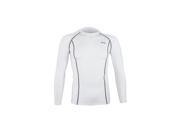 ARSUXEO Cycling Sports Running Fitness Bike Bicycle Baselayer Underwear Long Sleeve Jersey Quick Dry Shirt Men White L