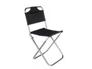 THZY Portable Folding Aluminum Oxford Cloth Chair Outdoor Fishing Camping with Backrest Carry Bag Black