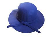 THZY Stylish Kids Girls Retro Felt Bowler Floppy Cap Cloche Hat sapphire blue