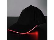 THZY LED Lighted Glow Sports Athletic Black Fabric Travel Hat Cap red