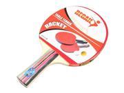 THZY REGAIL Table Tennis Set 2 Racket 3 Ball 1 Racket Pouch Long Handle Shake hand Ping Pong Paddle Red