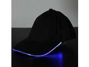 THZY LED Lighted Glow Sports Athletic Black Fabric Travel Hat Cap blue