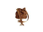Vintage Shoulder Bag Fringe Tassel Drawstring Bucket Bag Messenger Handbag brown