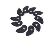 THZY 10Pcs Golf Club Iron Putter Head Cover Set Neoprene Protection Case Black