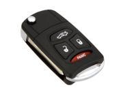THZY Replacement 4 Buttons Flip Folding Car Remote Key Case Shell for Chrysler Dodge Jeep
