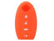 THZY 4 Buttons Silicone Car Auto Remote Fob Key Holder Case Cover for Nissan Orange