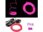 1M Flexible EL Wire Neon LED Light Pink