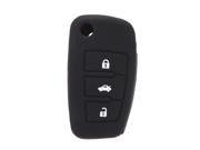 THZY 3 Buttons Silicone Keyless Entry Car Remote Key Fob Shell Case Skin Cover for Audi A6L Q7 TT R8 A3 A4L 2009 Black