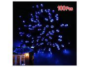 17m Blue Solar LED Fairy String Lights 100LEDs Choice of Light Effect Ideal for Christmas party Halloween Home Garden Trees Festive Parties outdoor Deco