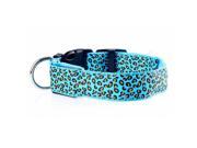 Flashing LED Safety Dog Collar Adjustable Size L blue