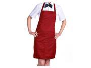 THZY Plain Apron with Front Pocket Kitchen Cooking Craft Baking Red