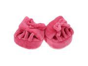 Cute Slimming Leg Slippers Coral Fleece Half Sole Shoes Indoor Pink