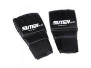 SUTEN PU Half Mitts Mitten MMA Muay Thai Training Punching Sparring Boxing Gloves Black White