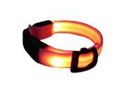 Flashing LED Safety Dog Collar Adjustable Size Width 2.5CM Yellow