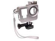 Aluminium Alloy Protective Housing Case Shield Lens Cover Strap Kit for GoPro Hero 4 Sport Camera Silver