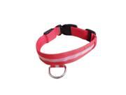 Flashing LED Safety Dog Collar Adjustable Size Width 2.5CM red