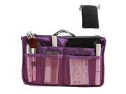 THZY Nylon Handbag Insert Comestic Gadget Purse Purple