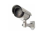 Indoor Outdoor Silver Fake Dummy Security Camera w Flashing led Blink