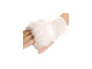 Fashion Women s Wrist Warmer Winter Fingerless Gloves White