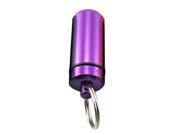 Aluminum Pill Box Case Bottle Holder Container Keychain New Purple