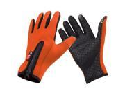 THZY Snowboard Skiing Riding Cycling Bike Sports Gloves Outdoor Windproof Winter Thermal Warm Touch Screen Silicone Palm Unisex Orange S