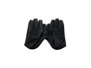 Women s Faux Leather Five Finger Half Palm Gloves Black