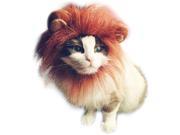 Pet Cat Dog Emulation Lion Hair Mane Ears Head Cap Autumn Winter Dress Up Headgear dark brown L