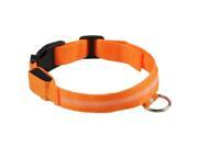 Flashing LED Safety Dog Collar Adjustable Size Width 2.5CM orange